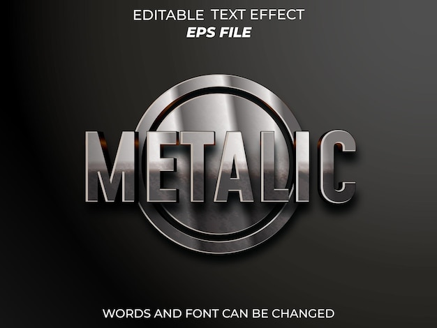 metalic text effect font editable typography 3d text vector template