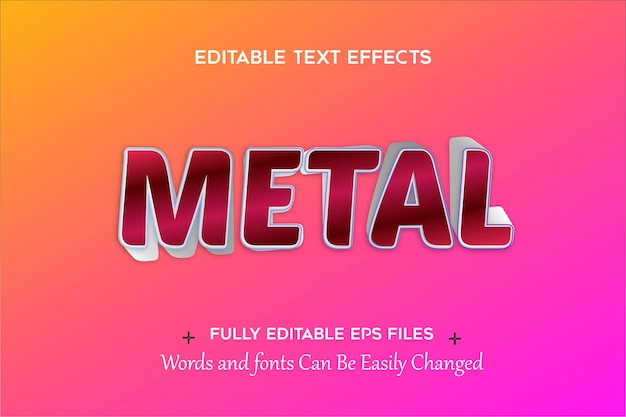 Металлический эффект 3d-текста
