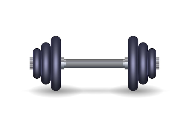 Metallic barbell Vector illustration