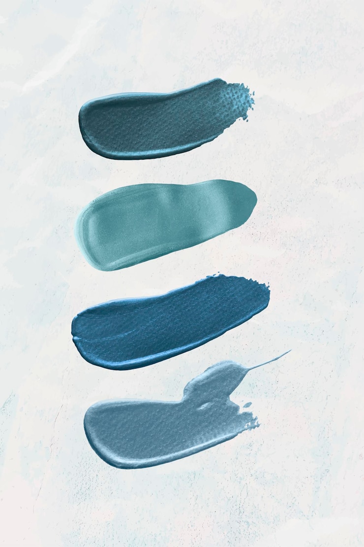Vector metallic blue brush strokes collection vector