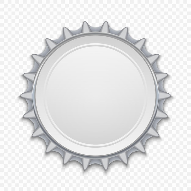 Metallic bottle cap on white background