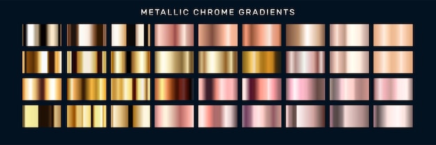 Metallic Chrome Golden Gradients 04