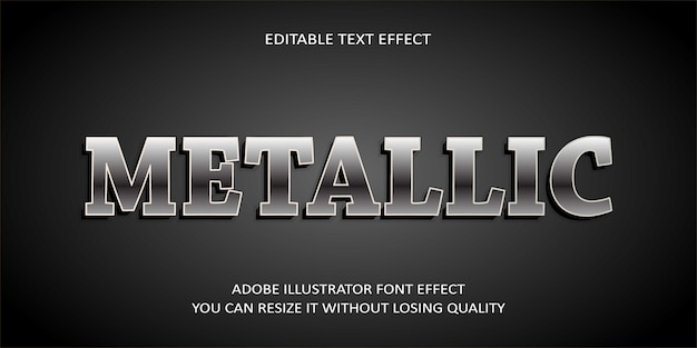 Metallic Editable text Effect