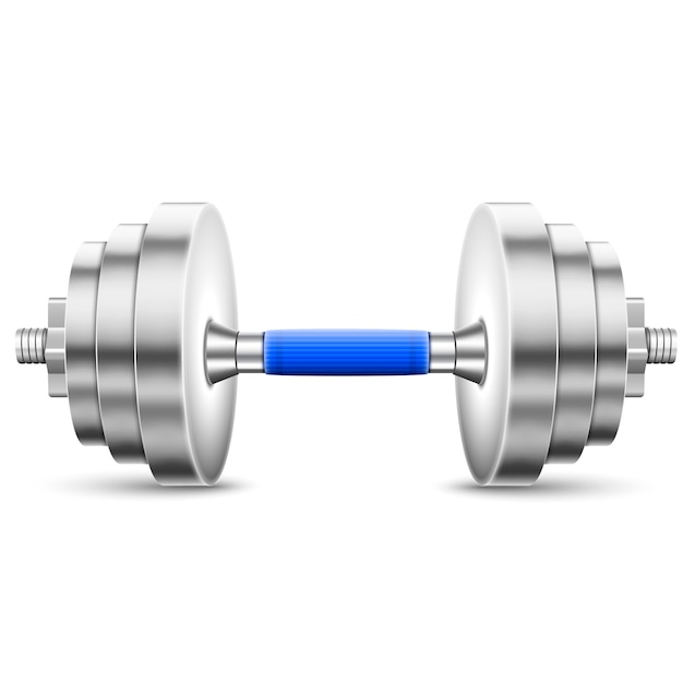 Metallic Glossy Dumbbell Isolated On White