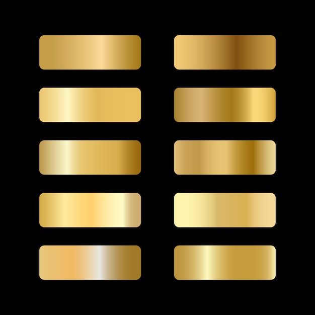 Metallic gold gradients collection