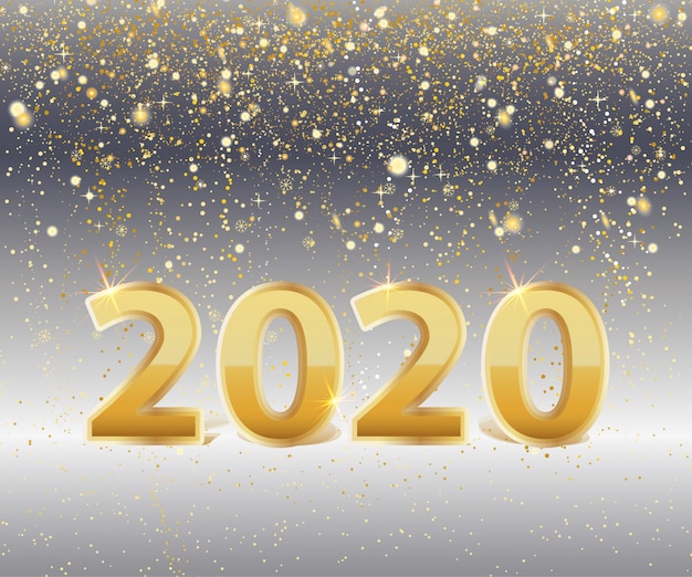 Metallic Gold Number 2020 background