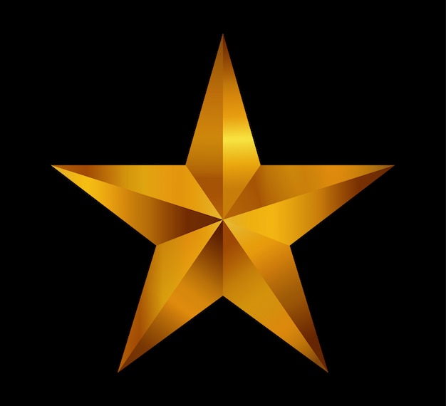 Metallic golden star