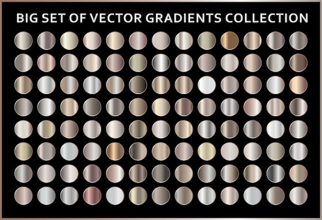 Metallic gradient illustration gradation for backgrounds banner interface Vector template design
