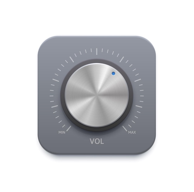 Metallic music sound knob button icon