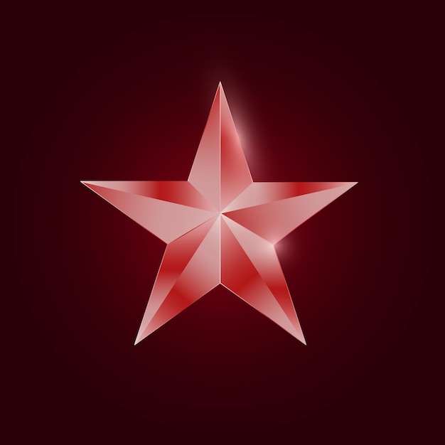 Metallic red star vector graphic element