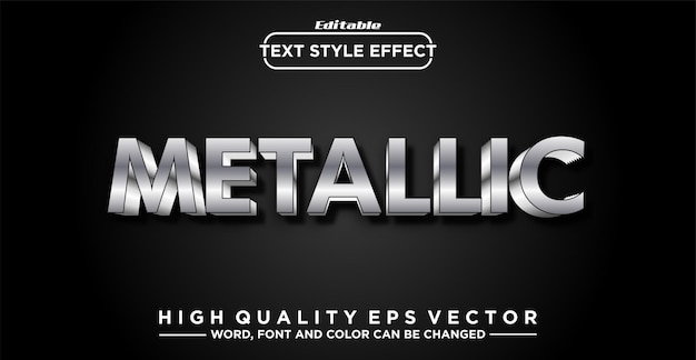 Metallic text style effect editable