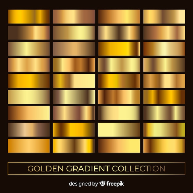 Metallic texture gold gradient set