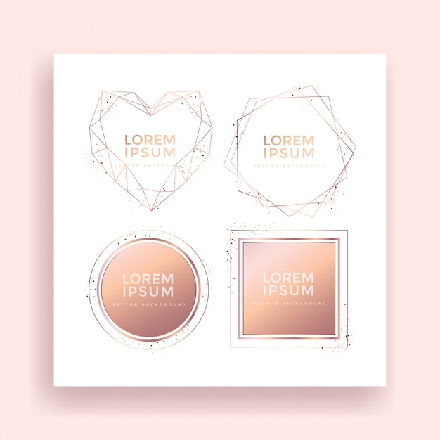 Metallic texture rose gold frame sets