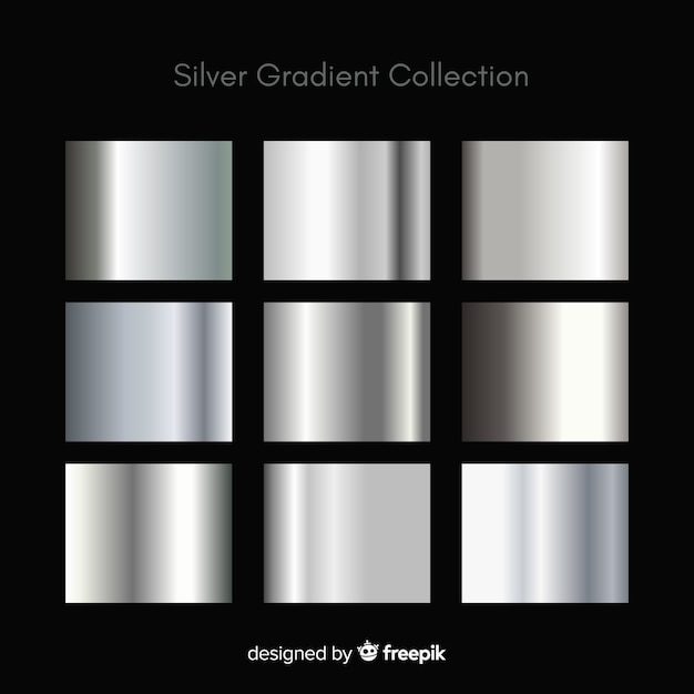 Metallic texture silver gradient set