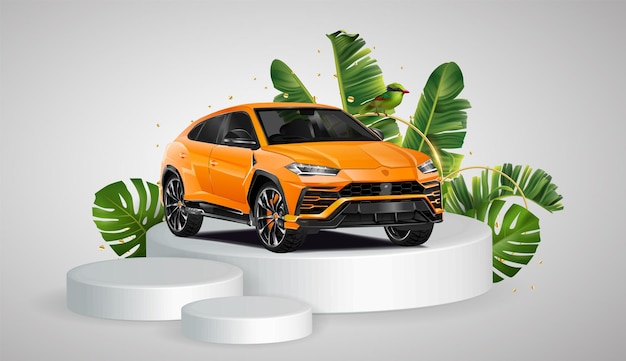 금속 벡터 노란색 람보르기니 Urus