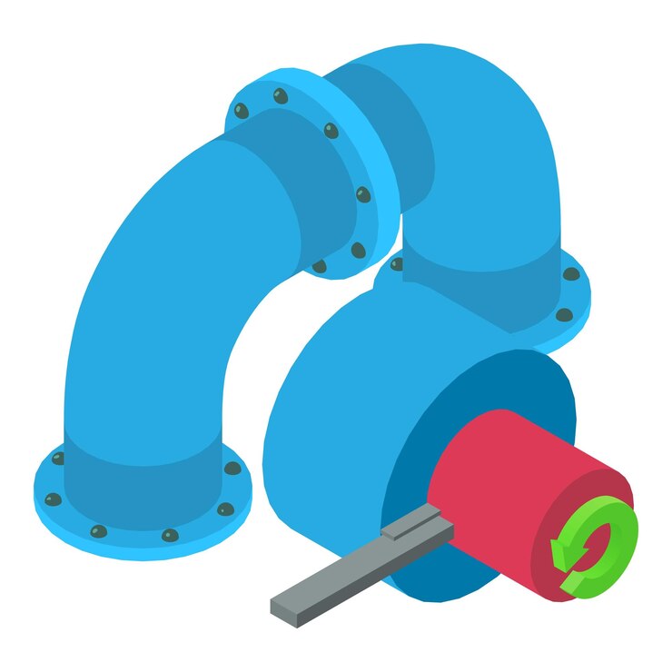 Vector metalworking icon isometric vector turning lathe and part of curved pipe icon industrial equipment repair and construction work