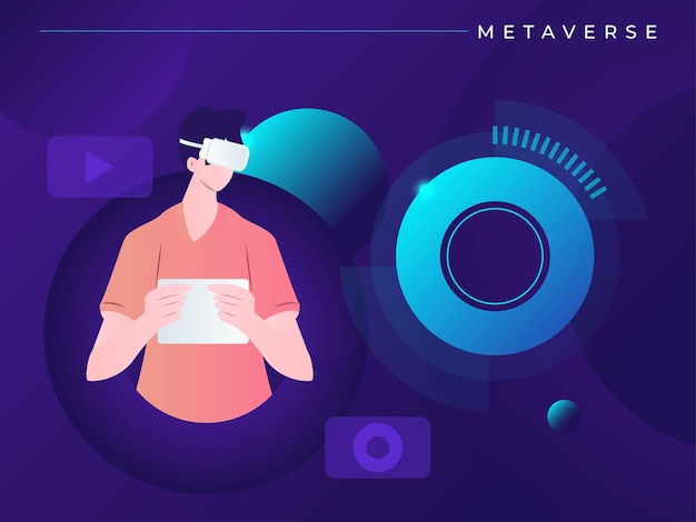 Vector metaverse digital background design concept
