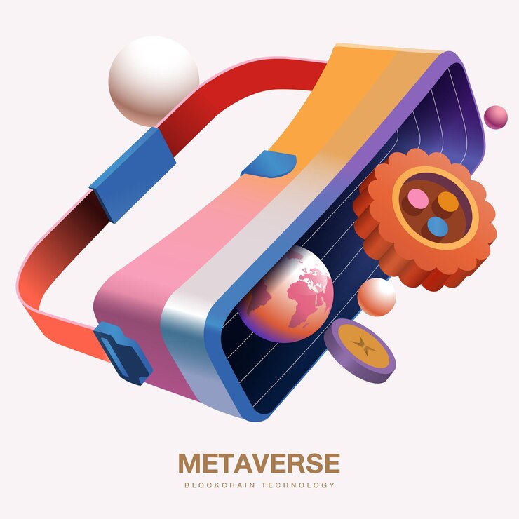 Vector metaverse digital cyber world technologyvr glasses vector virtual reality headset 3d vector