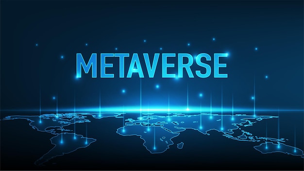 Vettore sfondo tecnologico dell'interfaccia futuristica intelligente del mondo digitale di metaverse