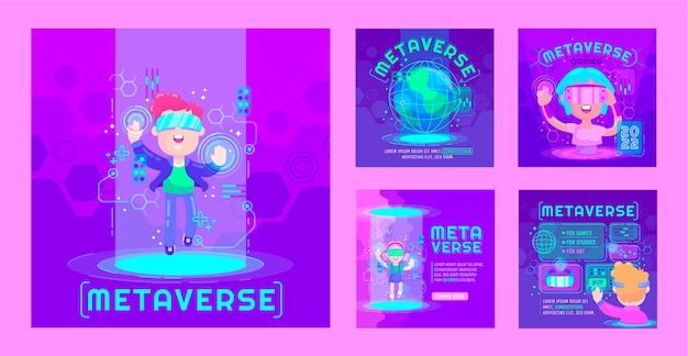 Vector metaverse instagram post template