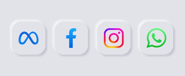 메타버스 로고 메타 페이스북 인스타그램 Whatsapp 소셜 미디어 로고 로고 아이콘