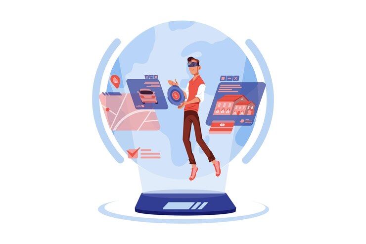 Vector metaverse property illustration concept