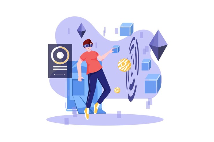 Vector metaverse property illustration concept