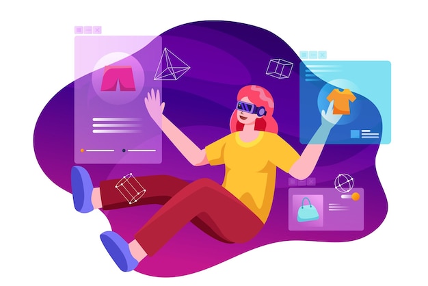 metaverse technology vector illustration concept