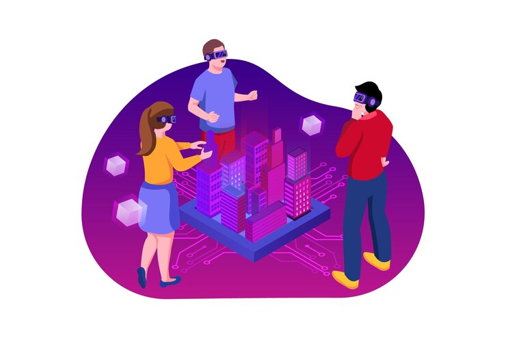 Vector metaverse technology vector illustration concept