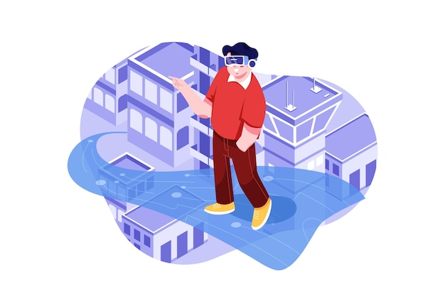 metaverse technology vector illustration concept