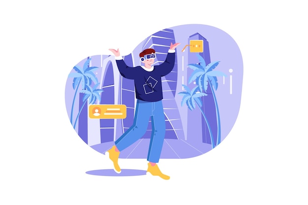 metaverse technology vector illustration concept