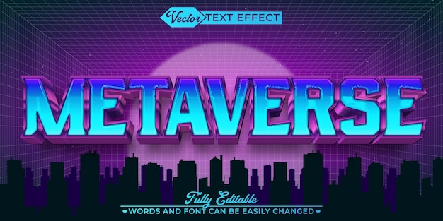 Metaverse Vector Volledig bewerkbaar Smart Object Text Effect