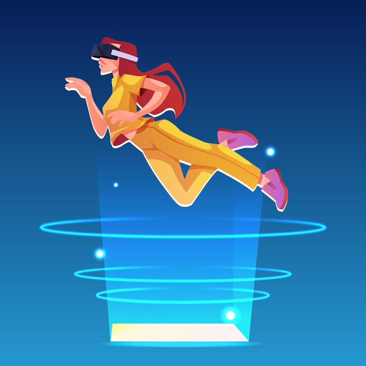 Vector metaverse virtual and augmented reality space