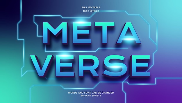 Metaverse and Virtual Reality 3D Editable Text Effect Style3