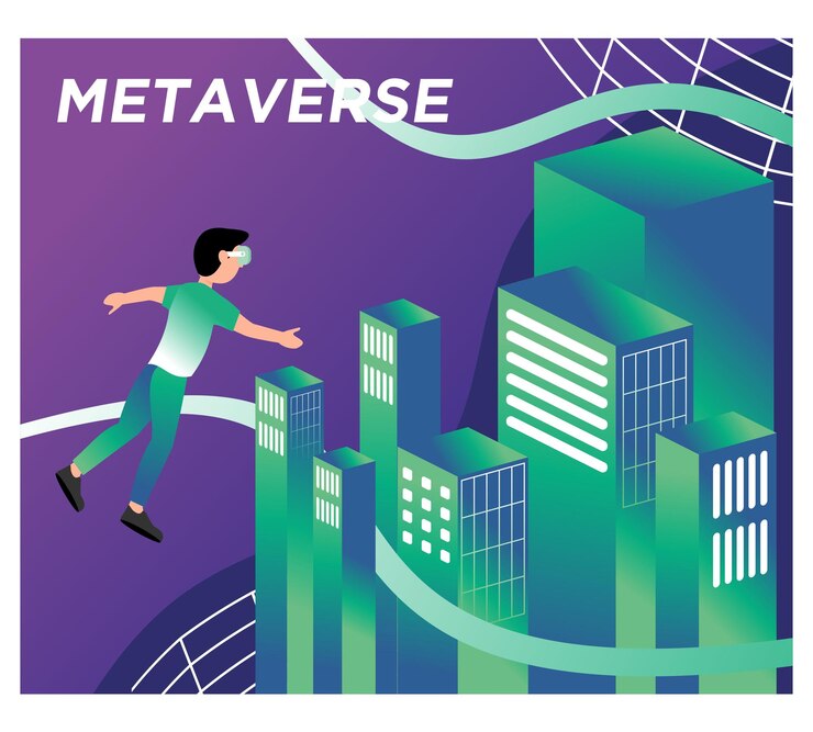 Vector metaverse virtual worlds virtual universe