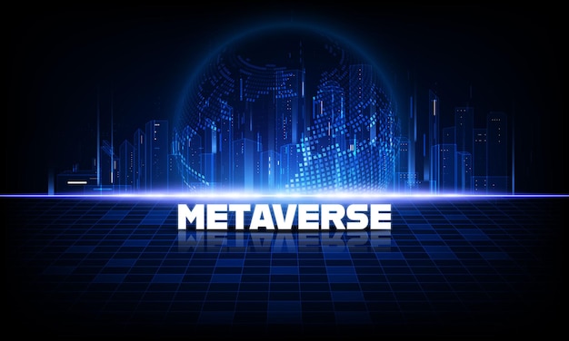 向量metaverse世界虚拟现实技术概念,物联网物联网未来商业金融区块链