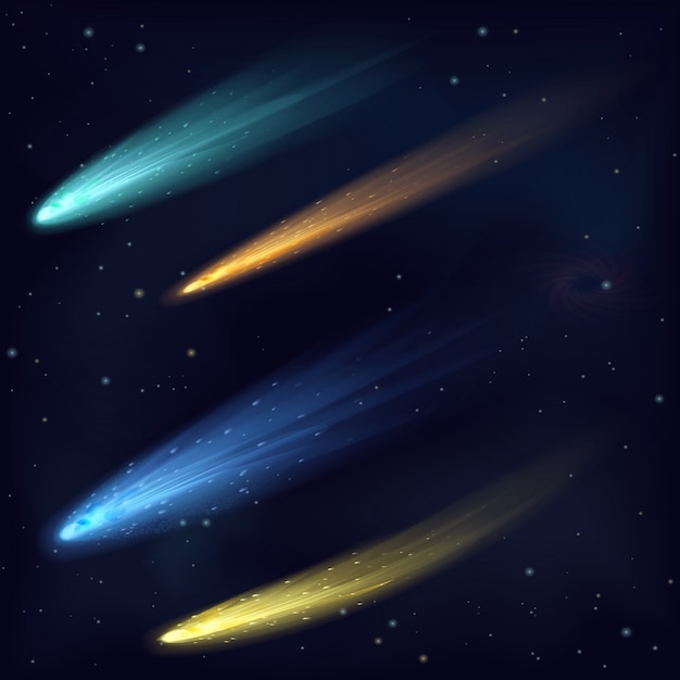 meteor asteroid comets set