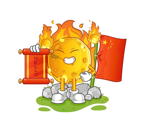 The meteor chinese cartoon cartoon mascot vector