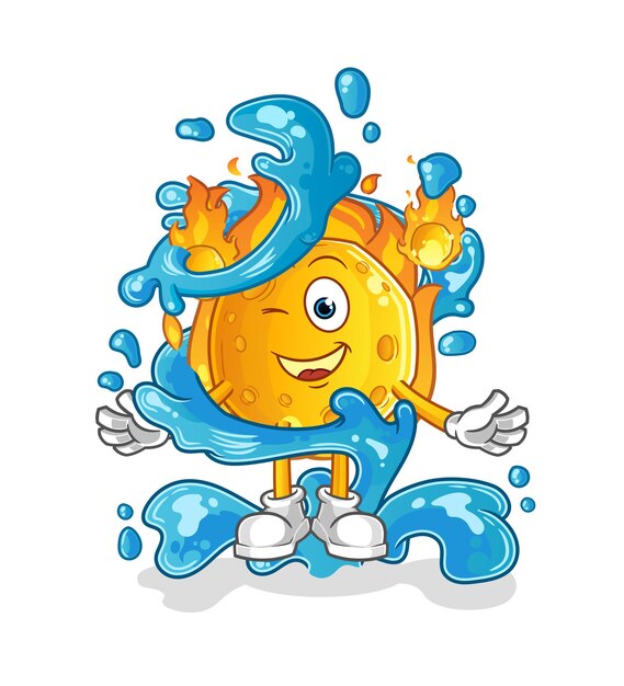 The meteor fresh with water mascot. cartoon vector