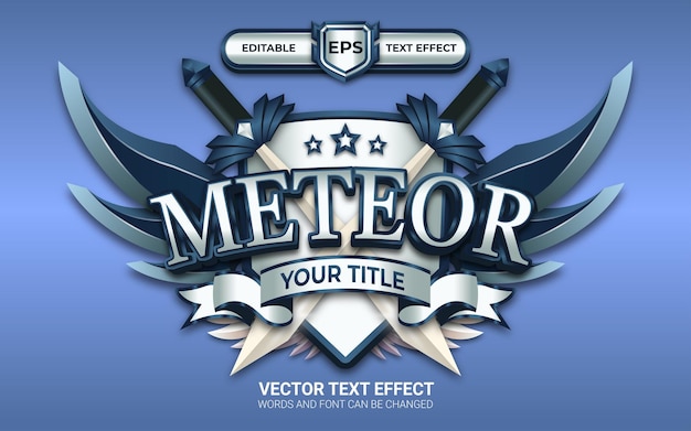 Meteor logo or badge with editable text effect