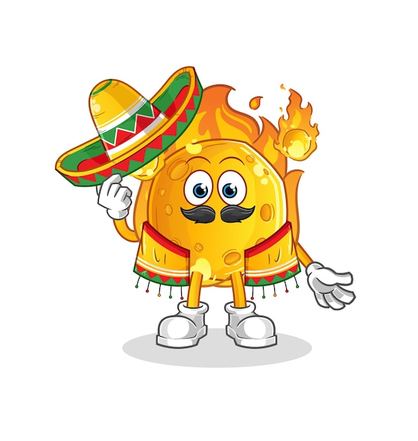 Vector the meteor mexican culture and flag. cartoon mascot vector