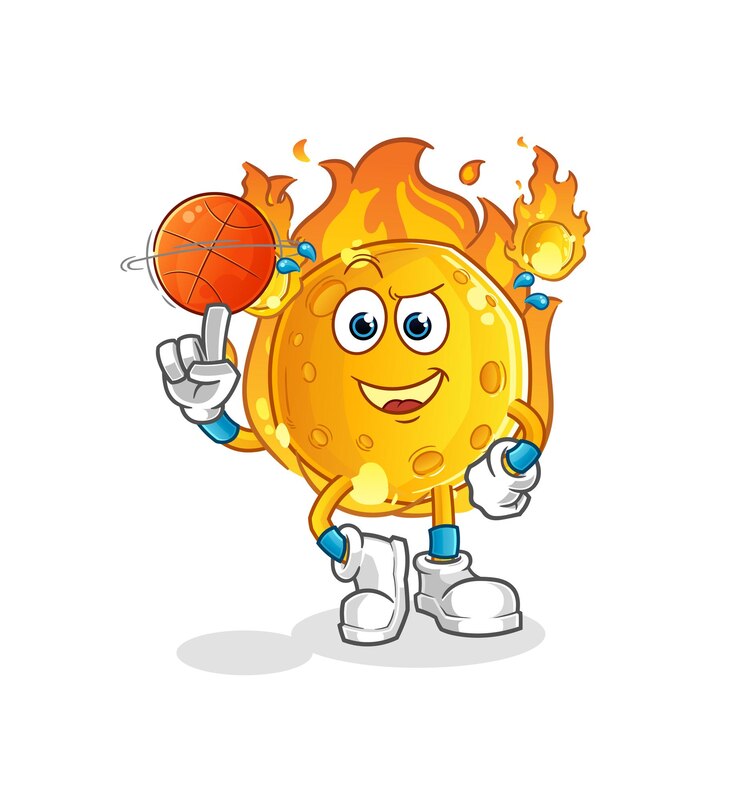 Vector the meteor playing basket ball mascot. cartoon vector
