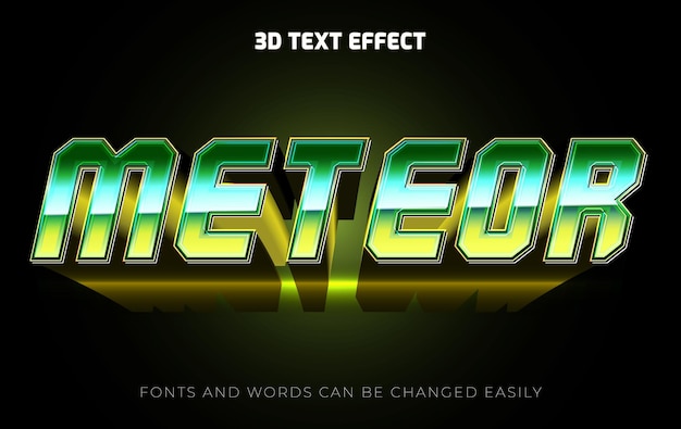 Meteor Retro 3D 편집 가능한 텍스트 효과 스타일