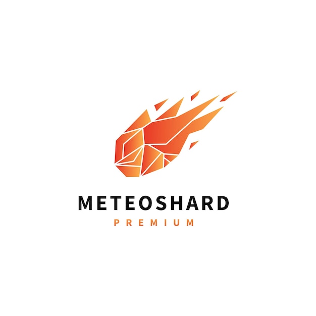 Meteor shard logo design illustration with geometric style 2