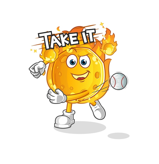 The meteor throwing baseball vector. cartoon character