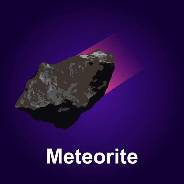 Vettore icona di meteorite isometrica dell'icona del vettore di meteorite per il web design