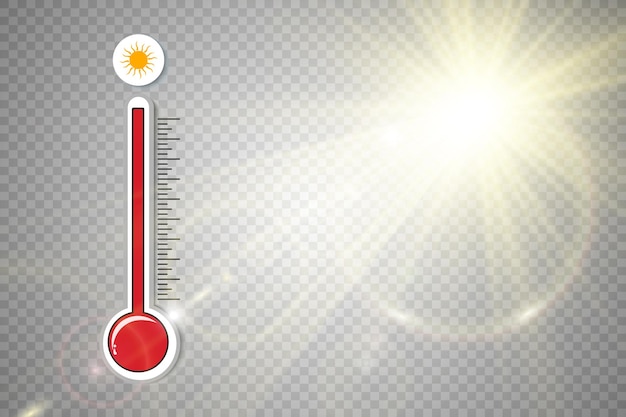 Vector meteorological thermometers on a white background. blue and red thermometers. vector illustration