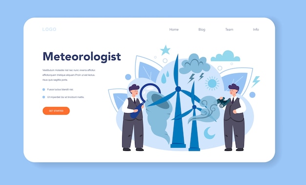 Meteorologist web banner or landing page