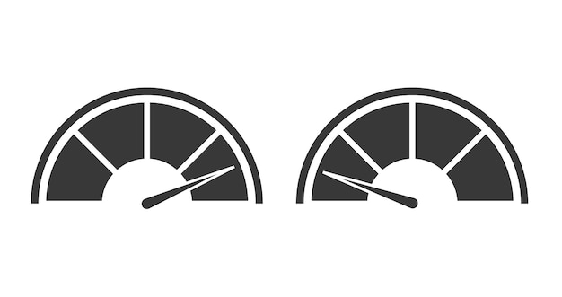 Meter dashboard pictogram pictogram met slechte lage prestatie benchmark snelheid of kwaliteit snelheidsmeter ui