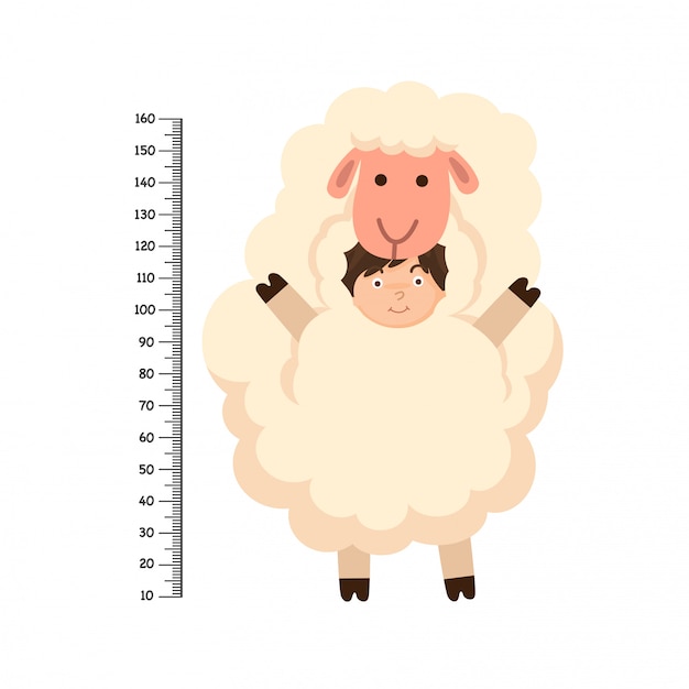 Meter wall with sheep costume 